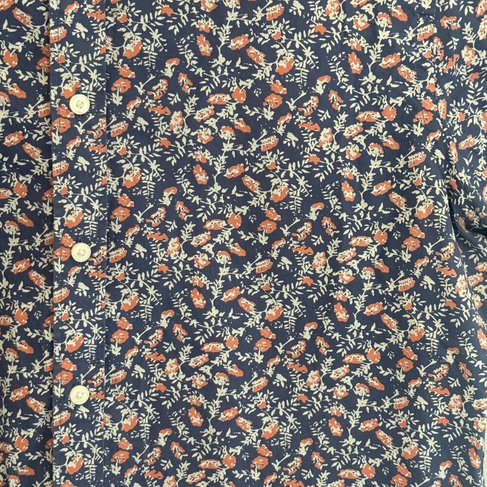 Untuckit Buckley Short Sleeve Shirt Mens Blue Floral Cotton Preppy Streetwear- M - Picture 3 of 4